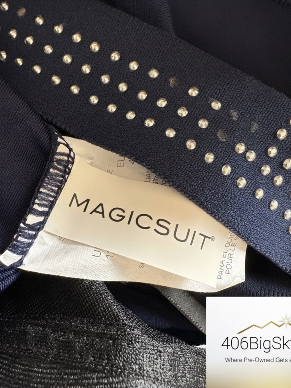 Magicsuit Navy Swimsuit with Studded Straps - Picture 4 of 4